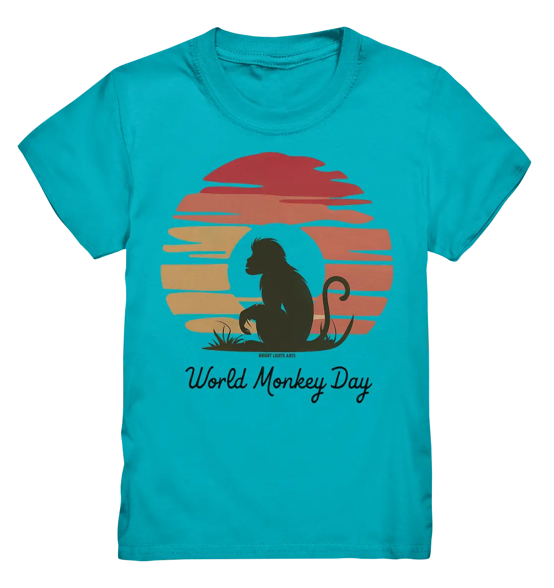 World Monkey Day – Silhouette im Sonnenuntergang - Kids Premium Shirt Bright Lights Arts