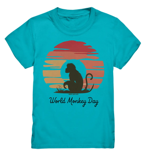 World Monkey Day – Silhouette im Sonnenuntergang - Kids Premium Shirt Bright Lights Arts