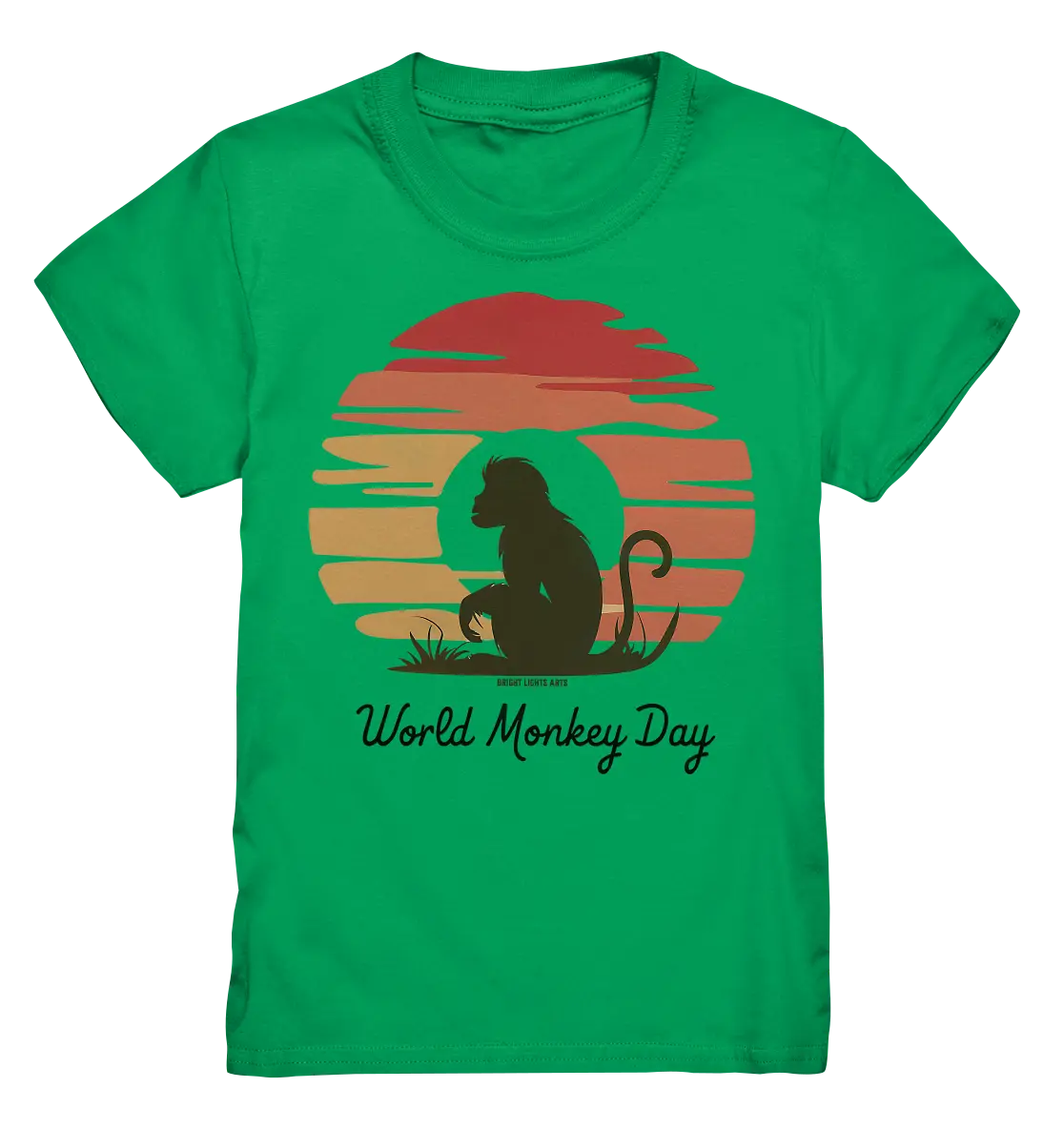 World Monkey Day – Silhouette im Sonnenuntergang - Kids Premium Shirt Bright Lights Arts