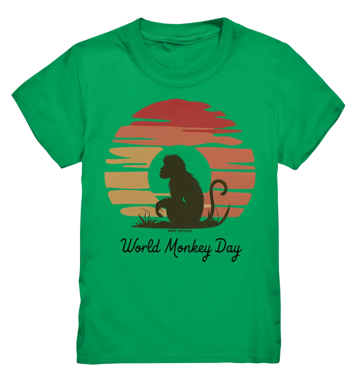 World Monkey Day – Silhouette im Sonnenuntergang - Kids Premium Shirt Bright Lights Arts