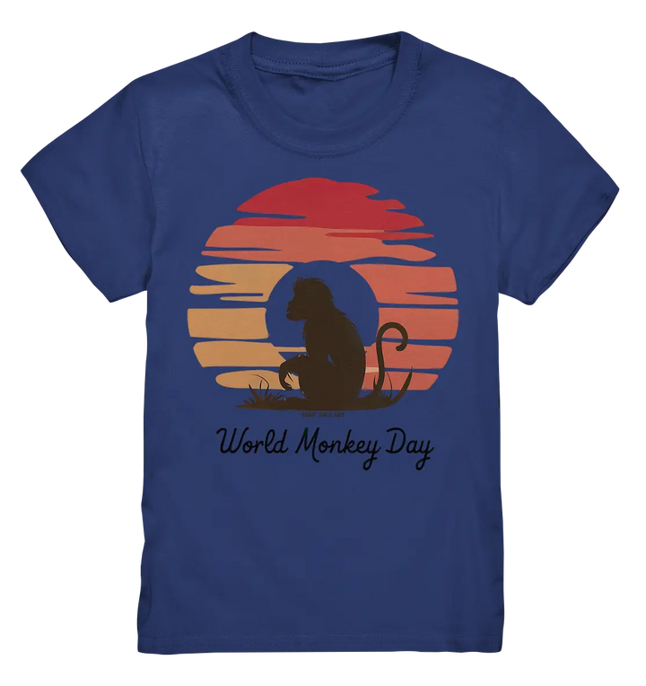World Monkey Day – Silhouette im Sonnenuntergang - Kids Premium Shirt Bright Lights Arts