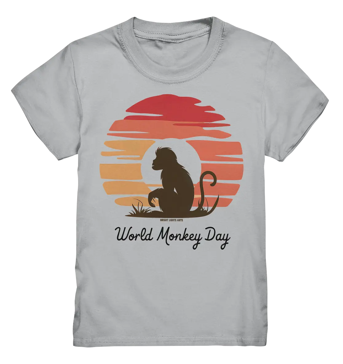 World Monkey Day – Silhouette im Sonnenuntergang - Kids Premium Shirt Bright Lights Arts