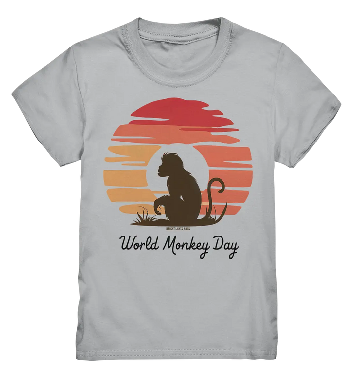 World Monkey Day – Silhouette im Sonnenuntergang - Kids Premium Shirt Bright Lights Arts