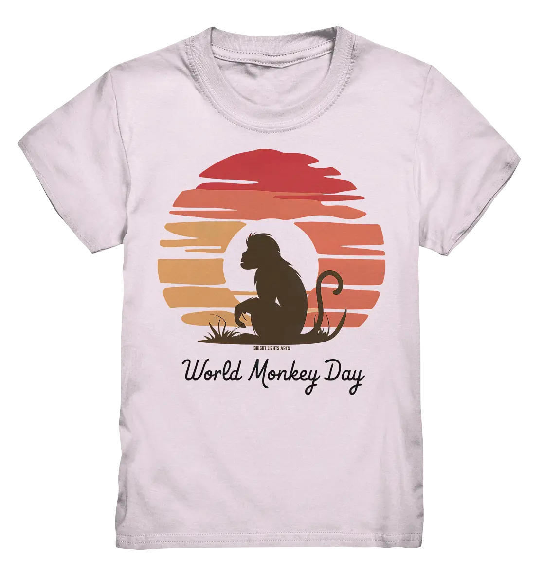 World Monkey Day – Silhouette im Sonnenuntergang - Kids Premium Shirt Bright Lights Arts