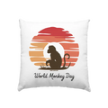 World Monkey Day – Silhouette im Sonnenuntergang - Kissen 40x40cm Bright Lights Arts