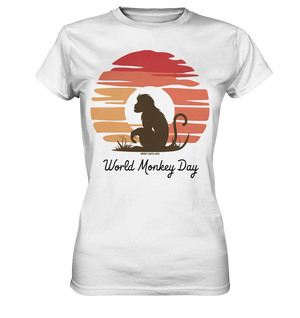 World Monkey Day – Silhouette im Sonnenuntergang - Ladies Premium Shirt Bright Lights Arts