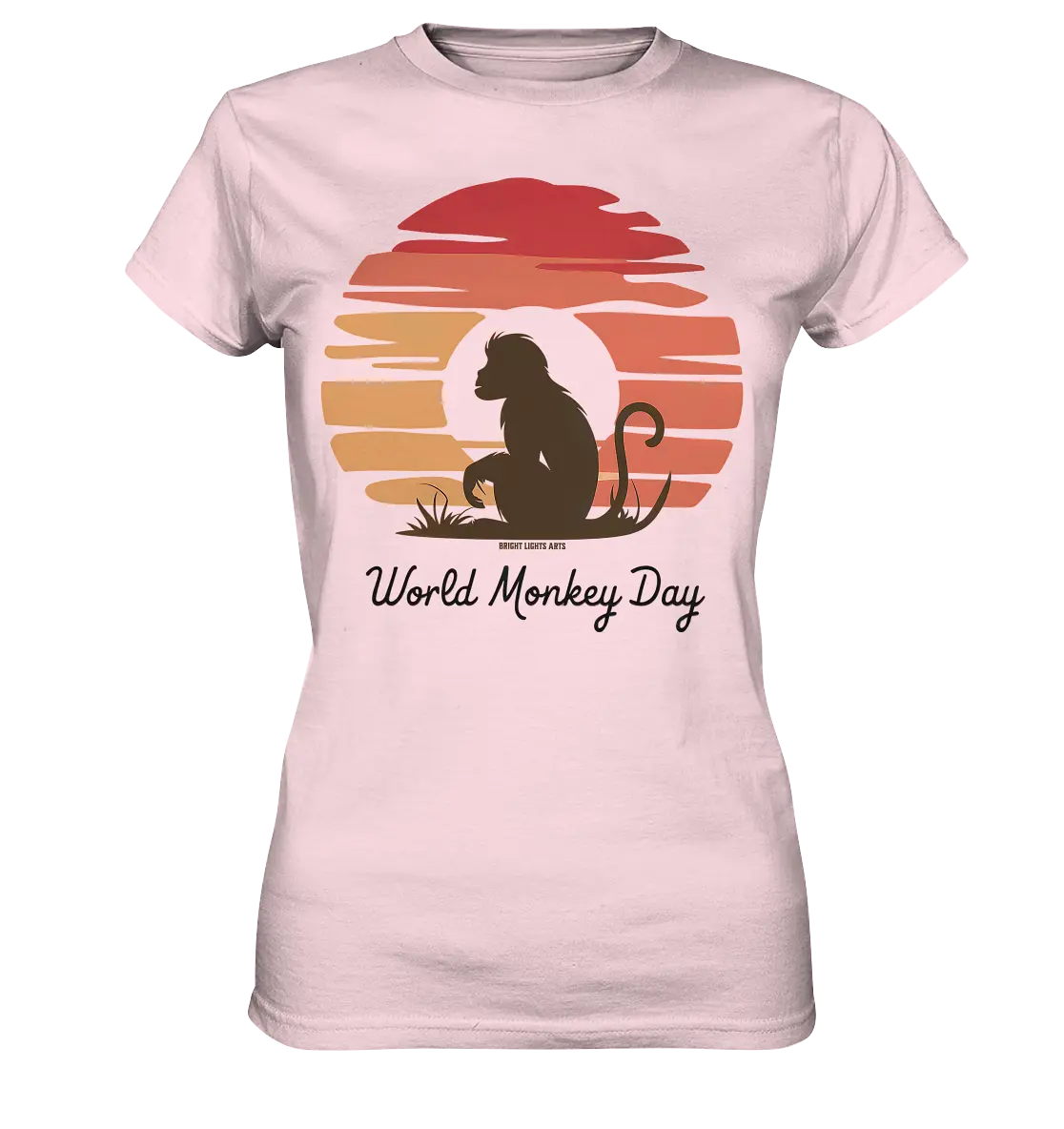 World Monkey Day – Silhouette im Sonnenuntergang - Ladies Premium Shirt Bright Lights Arts