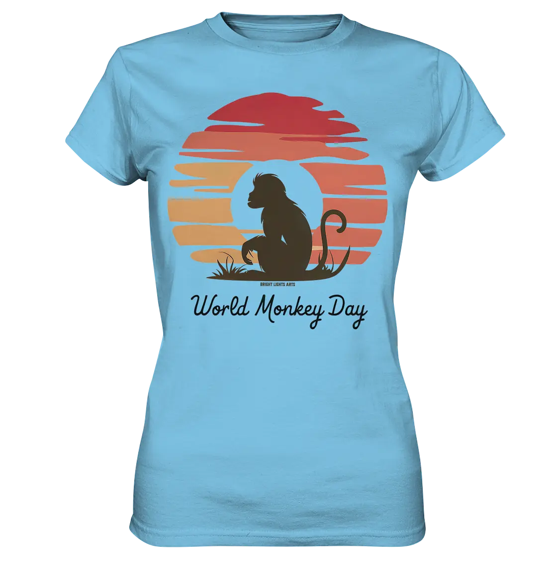 World Monkey Day – Silhouette im Sonnenuntergang - Ladies Premium Shirt Bright Lights Arts