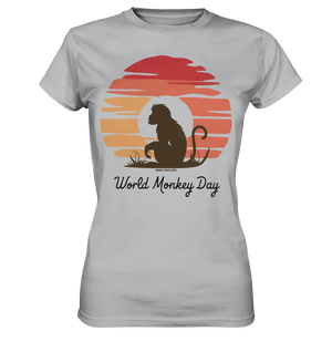 World Monkey Day – Silhouette im Sonnenuntergang - Ladies Premium Shirt Bright Lights Arts