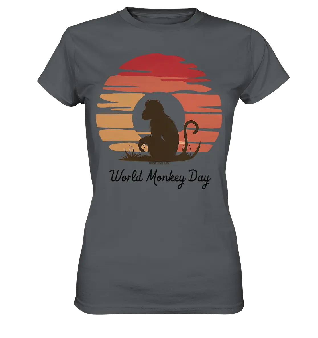 World Monkey Day – Silhouette im Sonnenuntergang - Ladies Premium Shirt Bright Lights Arts
