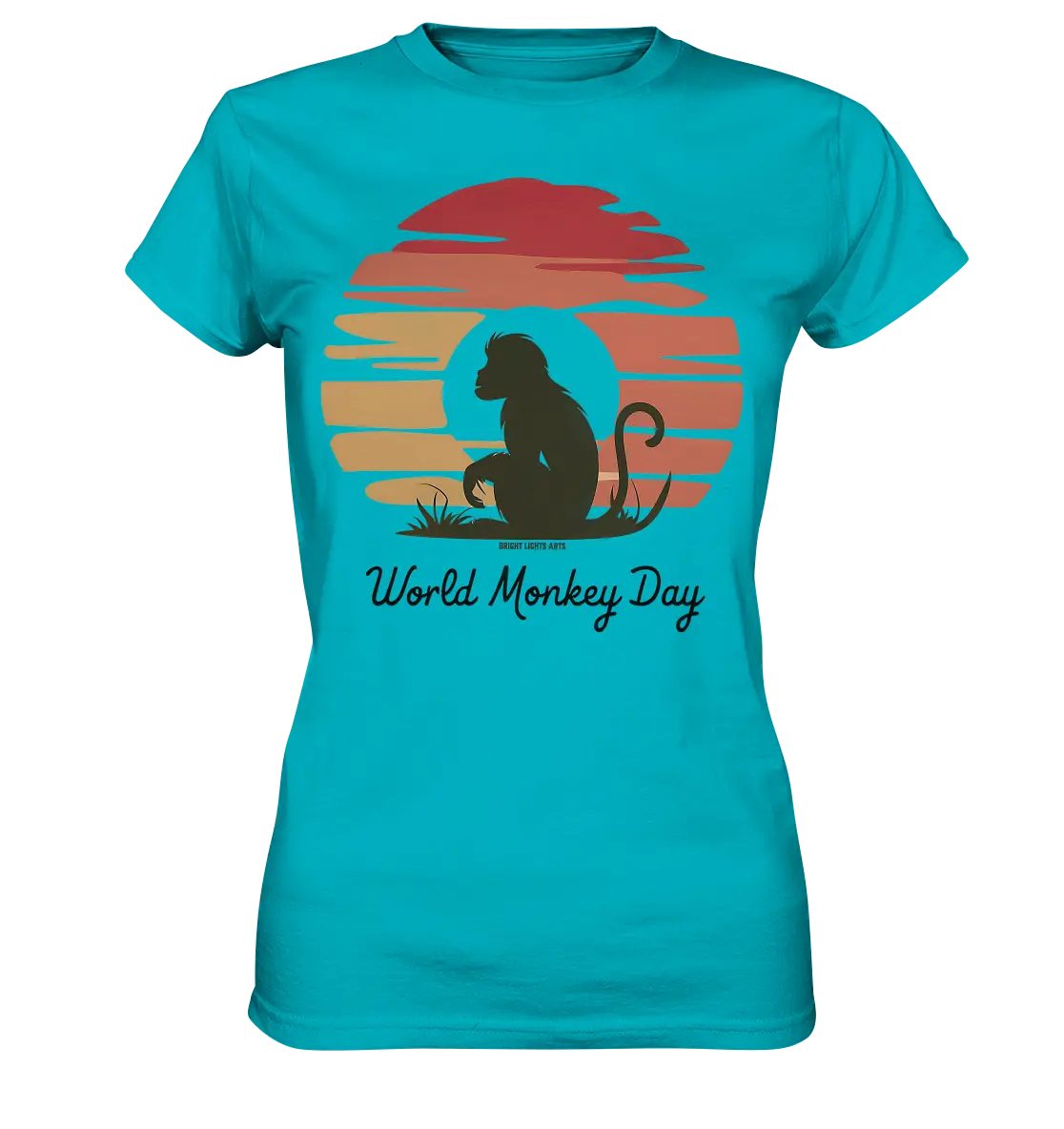 World Monkey Day – Silhouette im Sonnenuntergang - Ladies Premium Shirt Bright Lights Arts