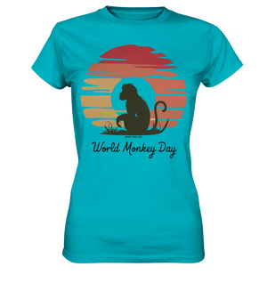 World Monkey Day – Silhouette im Sonnenuntergang - Ladies Premium Shirt Bright Lights Arts