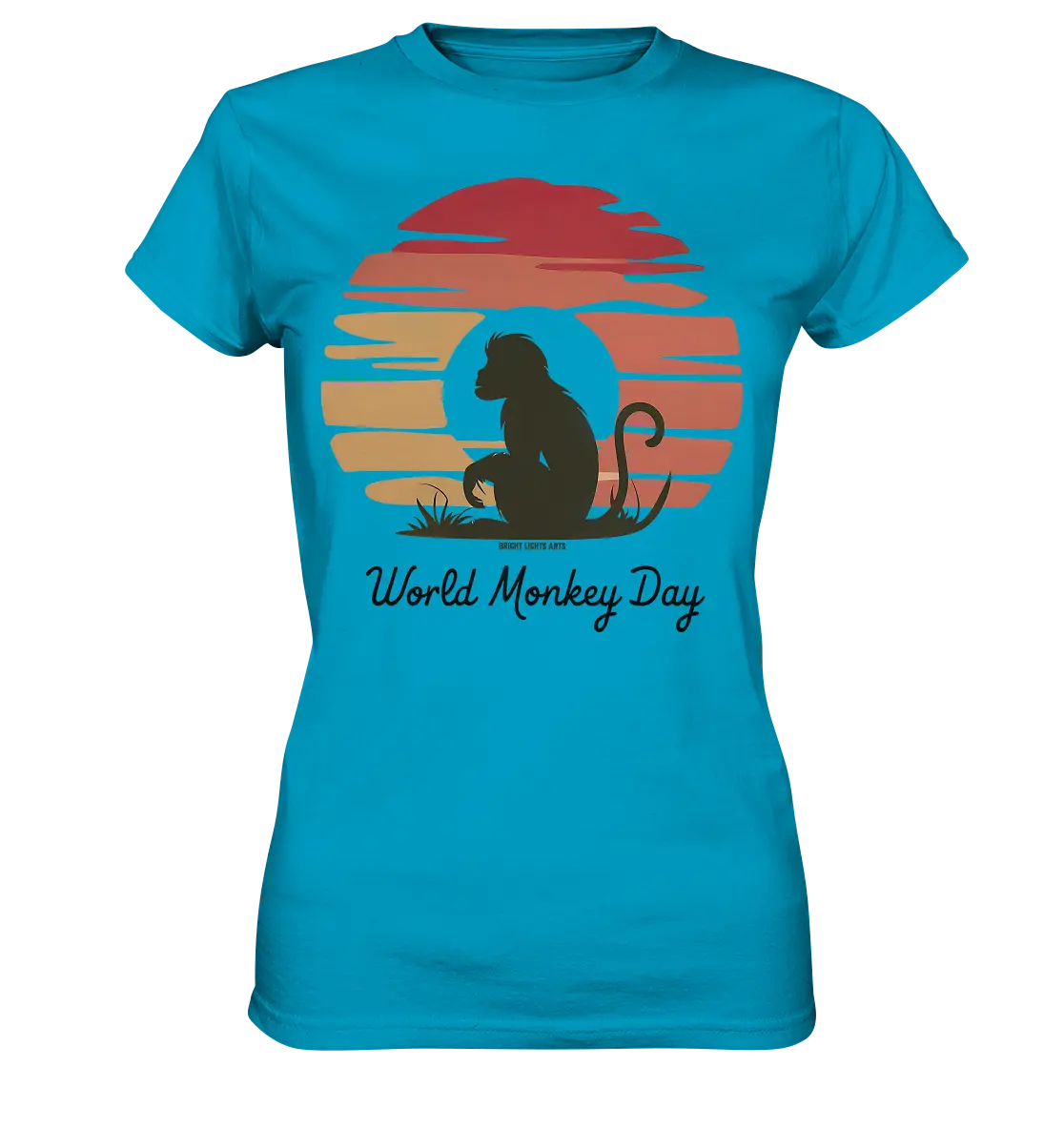 World Monkey Day – Silhouette im Sonnenuntergang - Ladies Premium Shirt Bright Lights Arts