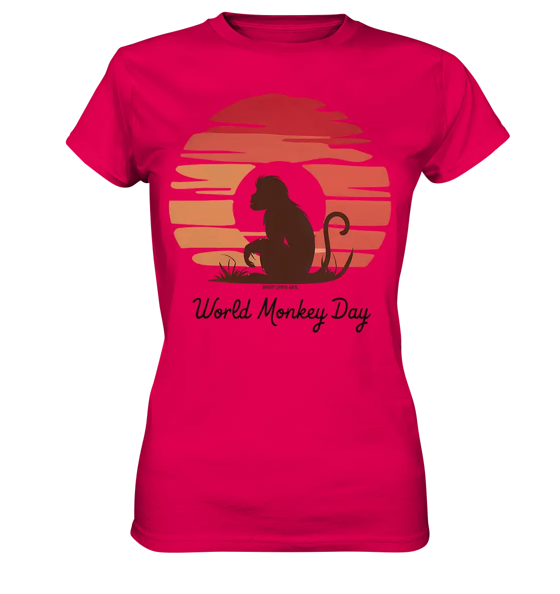 World Monkey Day – Silhouette im Sonnenuntergang - Ladies Premium Shirt Bright Lights Arts