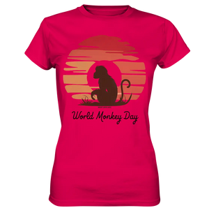 World Monkey Day – Silhouette im Sonnenuntergang - Ladies Premium Shirt Bright Lights Arts