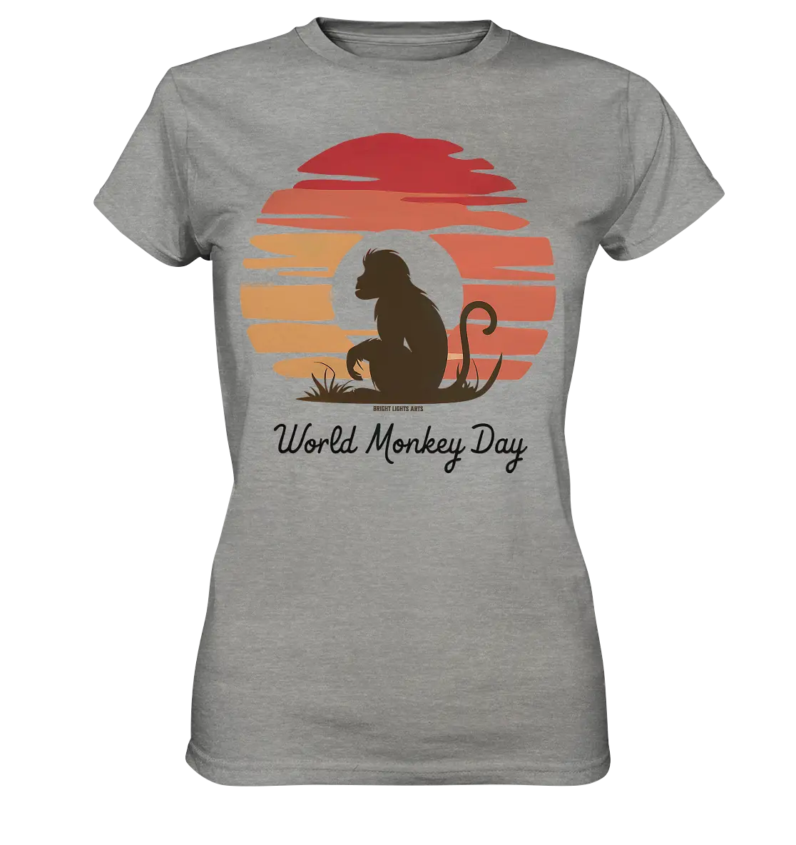 World Monkey Day – Silhouette im Sonnenuntergang - Ladies Premium Shirt Bright Lights Arts
