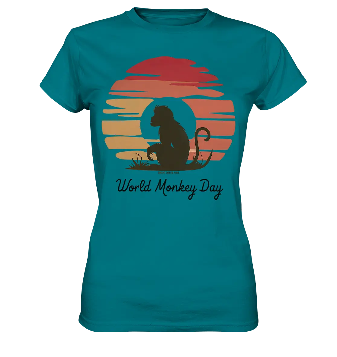 World Monkey Day – Silhouette im Sonnenuntergang - Ladies Premium Shirt Bright Lights Arts