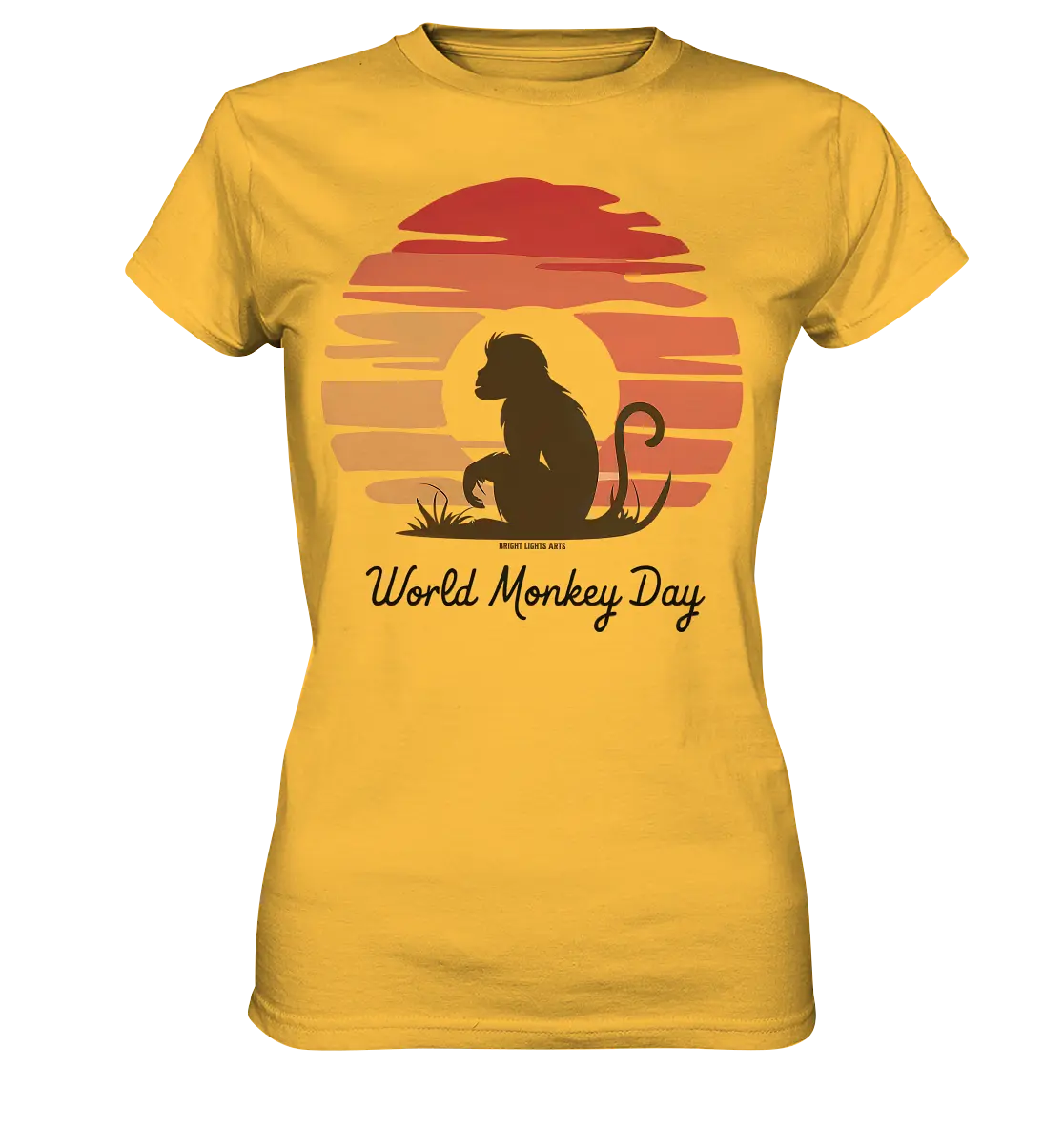 World Monkey Day – Silhouette im Sonnenuntergang - Ladies Premium Shirt Bright Lights Arts