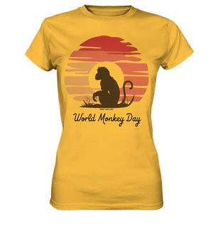 World Monkey Day – Silhouette im Sonnenuntergang - Ladies Premium Shirt Bright Lights Arts