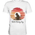 World Monkey Day – Silhouette im Sonnenuntergang - Premium Shirt Bright Lights Arts