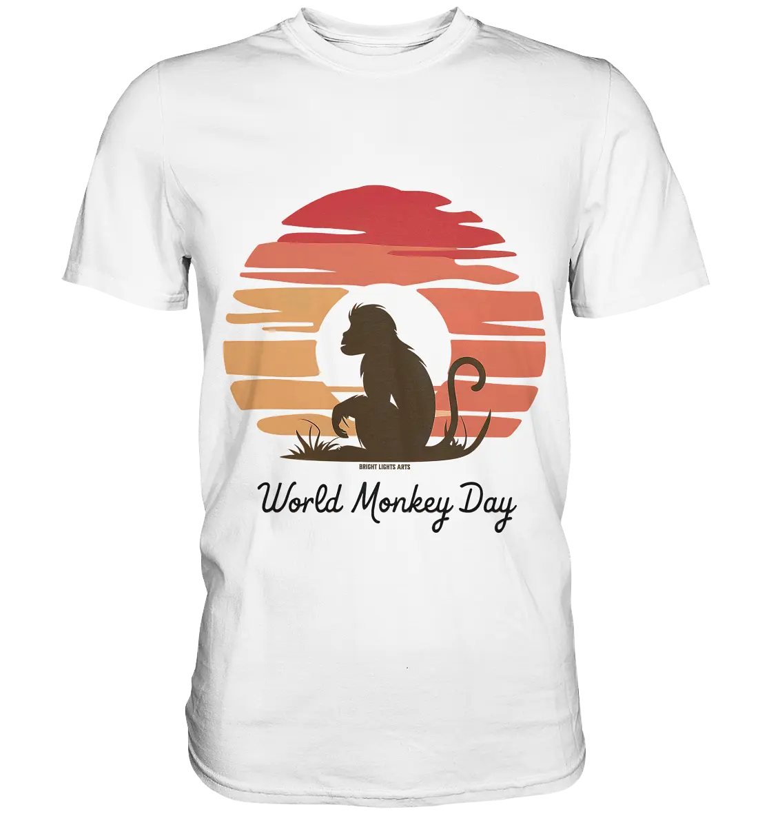 World Monkey Day – Silhouette im Sonnenuntergang - Premium Shirt Bright Lights Arts