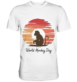 World Monkey Day – Silhouette im Sonnenuntergang - Premium Shirt Bright Lights Arts