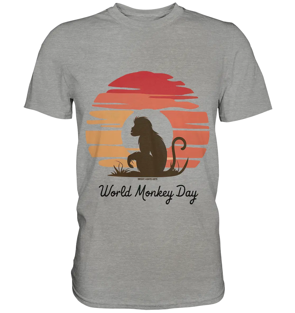 World Monkey Day – Silhouette im Sonnenuntergang - Premium Shirt Bright Lights Arts
