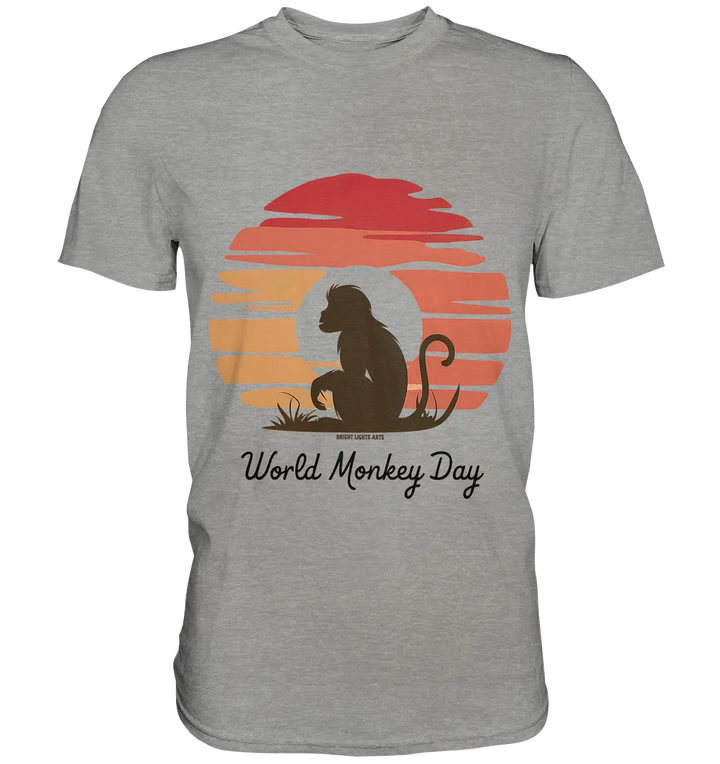 World Monkey Day – Silhouette im Sonnenuntergang - Premium Shirt Bright Lights Arts