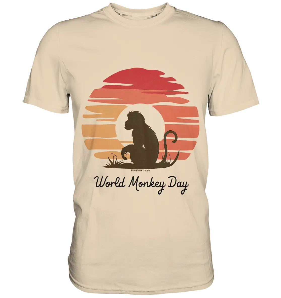 World Monkey Day – Silhouette im Sonnenuntergang - Premium Shirt Bright Lights Arts