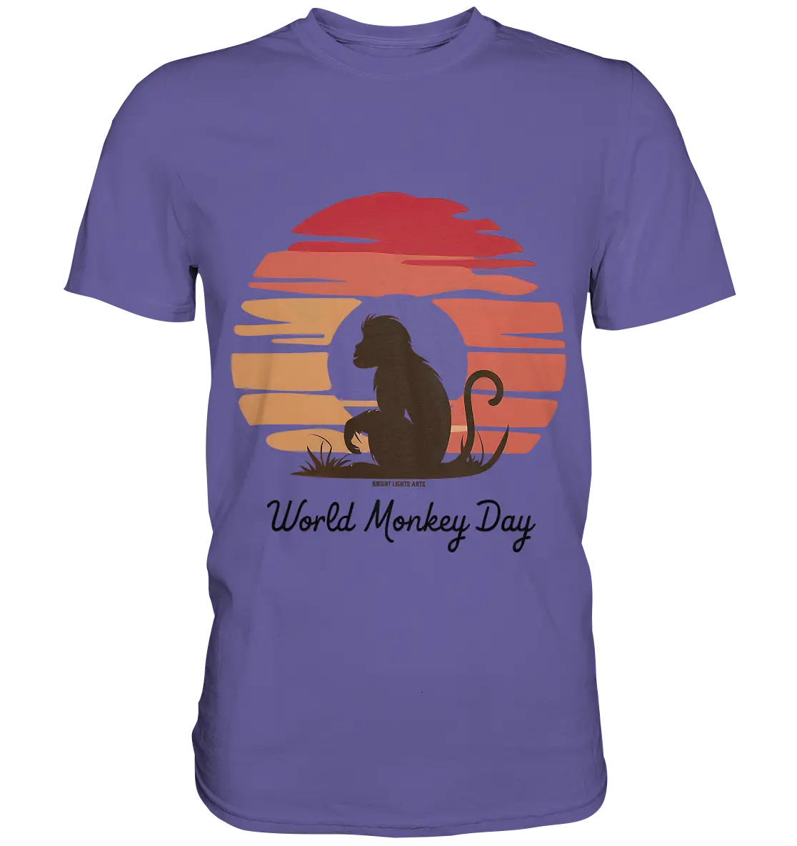 World Monkey Day – Silhouette im Sonnenuntergang - Premium Shirt Bright Lights Arts