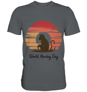 World Monkey Day – Silhouette im Sonnenuntergang - Premium Shirt Bright Lights Arts