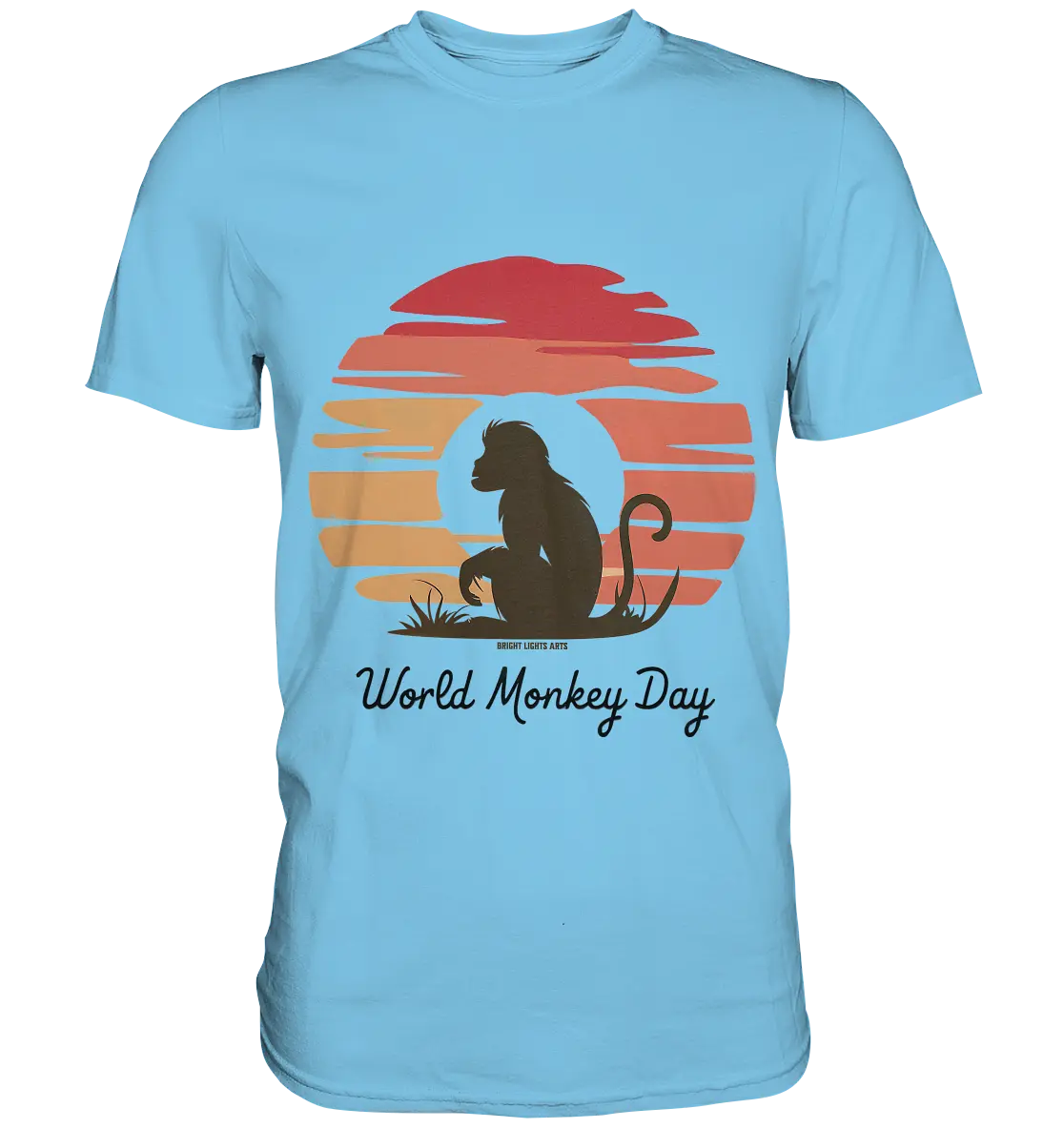 World Monkey Day – Silhouette im Sonnenuntergang - Premium Shirt Bright Lights Arts