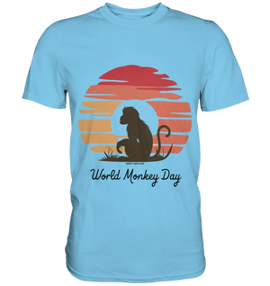 World Monkey Day – Silhouette im Sonnenuntergang - Premium Shirt Bright Lights Arts