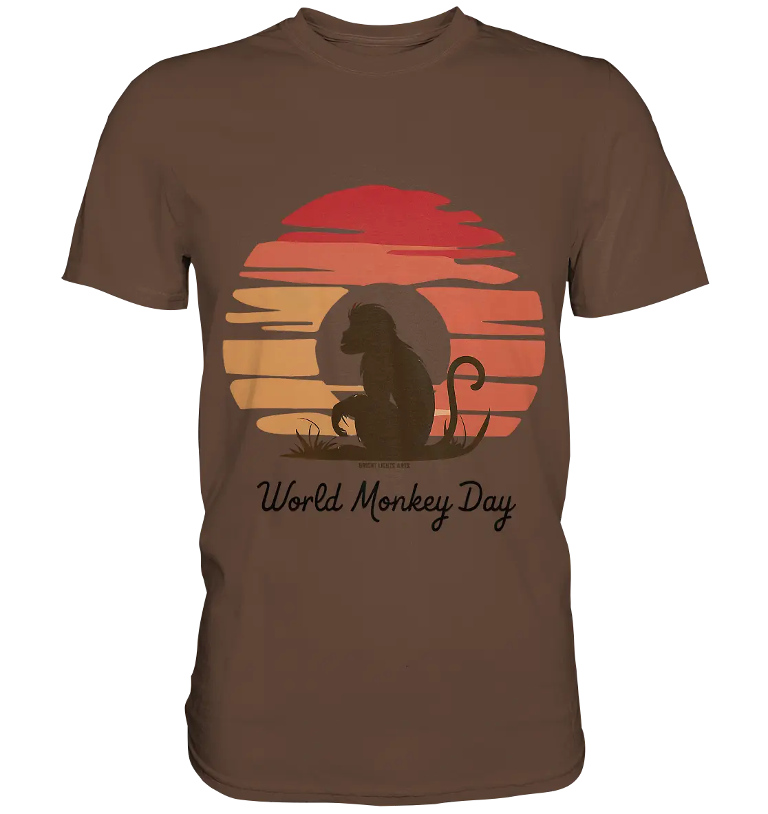 World Monkey Day – Silhouette im Sonnenuntergang - Premium Shirt Bright Lights Arts