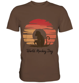 World Monkey Day – Silhouette im Sonnenuntergang - Premium Shirt Bright Lights Arts