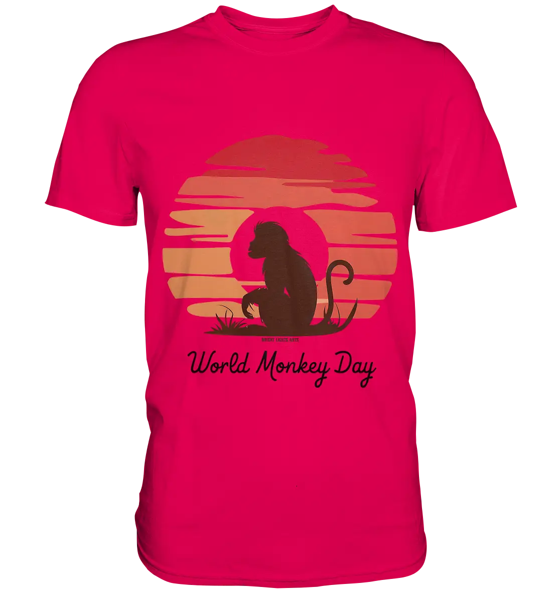 World Monkey Day – Silhouette im Sonnenuntergang - Premium Shirt Bright Lights Arts