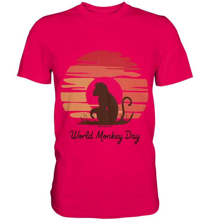 World Monkey Day – Silhouette im Sonnenuntergang - Premium Shirt Bright Lights Arts