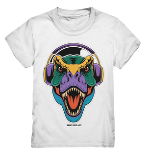Wütender T-Rex mit Kopfhörern – Dinosaurier Design - Kids Premium Shirt Bright Lights Arts