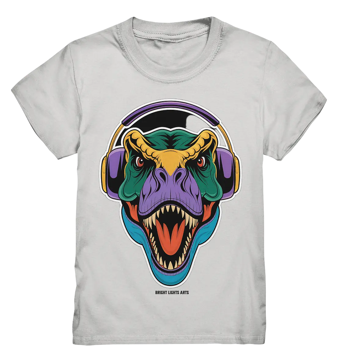 Wütender T-Rex mit Kopfhörern – Dinosaurier Design - Kids Premium Shirt Bright Lights Arts
