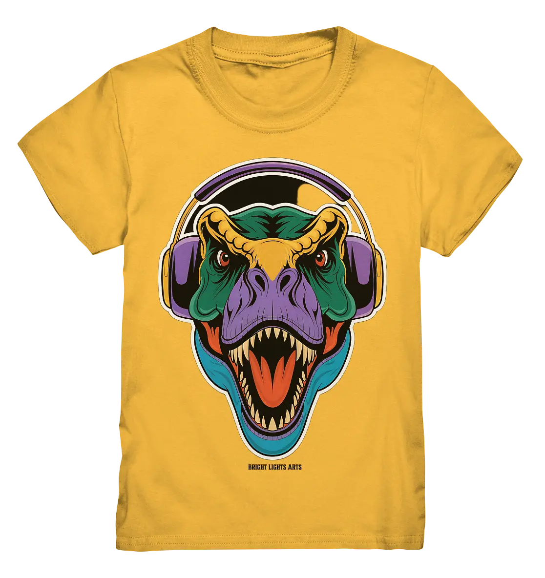 Wütender T-Rex mit Kopfhörern – Dinosaurier Design - Kids Premium Shirt Bright Lights Arts