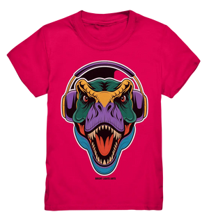 Wütender T-Rex mit Kopfhörern – Dinosaurier Design - Kids Premium Shirt Bright Lights Arts