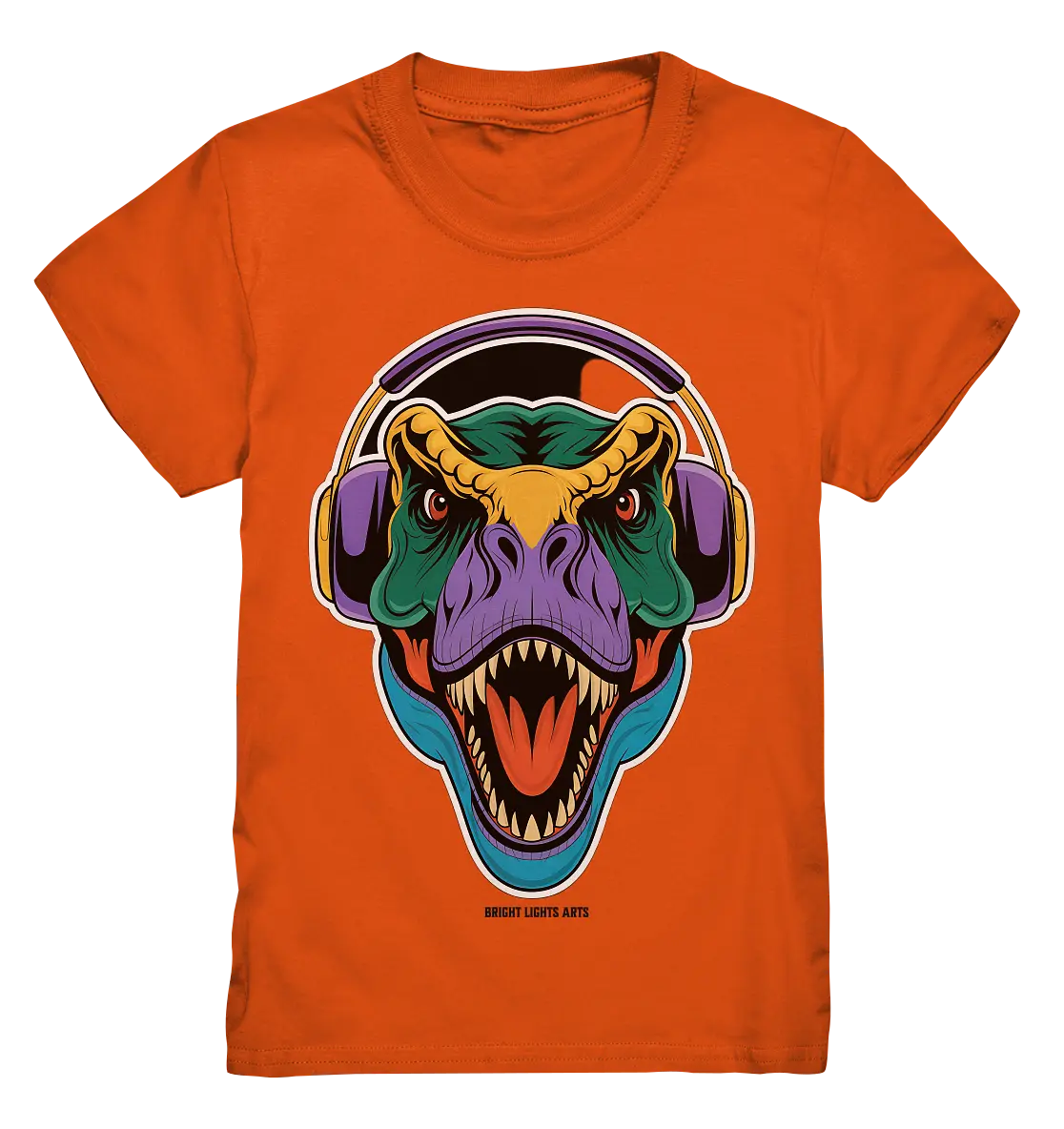 Wütender T-Rex mit Kopfhörern – Dinosaurier Design - Kids Premium Shirt Bright Lights Arts