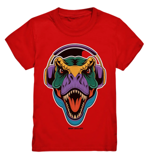 Wütender T-Rex mit Kopfhörern – Dinosaurier Design - Kids Premium Shirt Bright Lights Arts