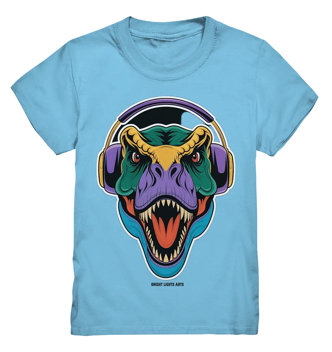 Wütender T-Rex mit Kopfhörern – Dinosaurier Design - Kids Premium Shirt Bright Lights Arts