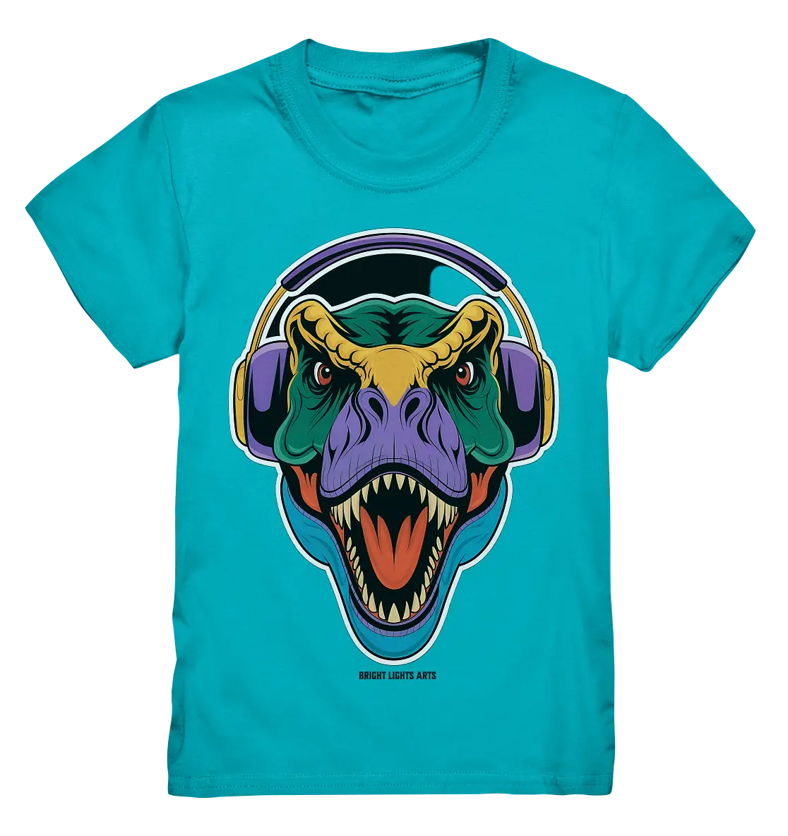 Wütender T-Rex mit Kopfhörern – Dinosaurier Design - Kids Premium Shirt Bright Lights Arts