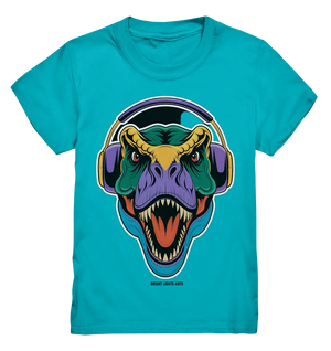 Wütender T-Rex mit Kopfhörern – Dinosaurier Design - Kids Premium Shirt Bright Lights Arts