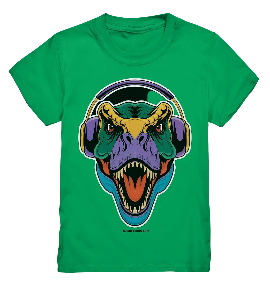 Wütender T-Rex mit Kopfhörern – Dinosaurier Design - Kids Premium Shirt Bright Lights Arts