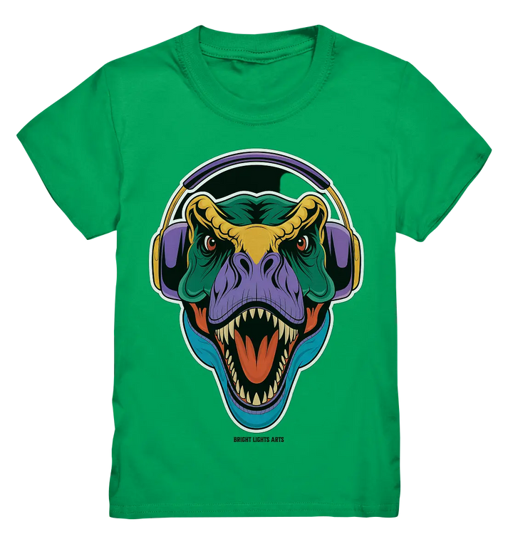 Wütender T-Rex mit Kopfhörern – Dinosaurier Design - Kids Premium Shirt Bright Lights Arts