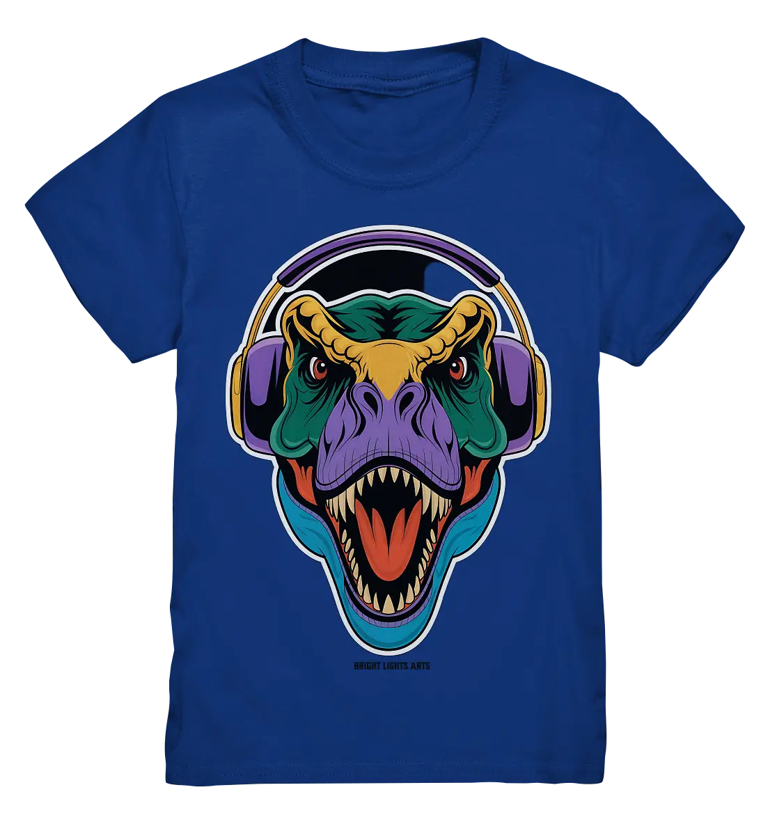 Wütender T-Rex mit Kopfhörern – Dinosaurier Design - Kids Premium Shirt Bright Lights Arts