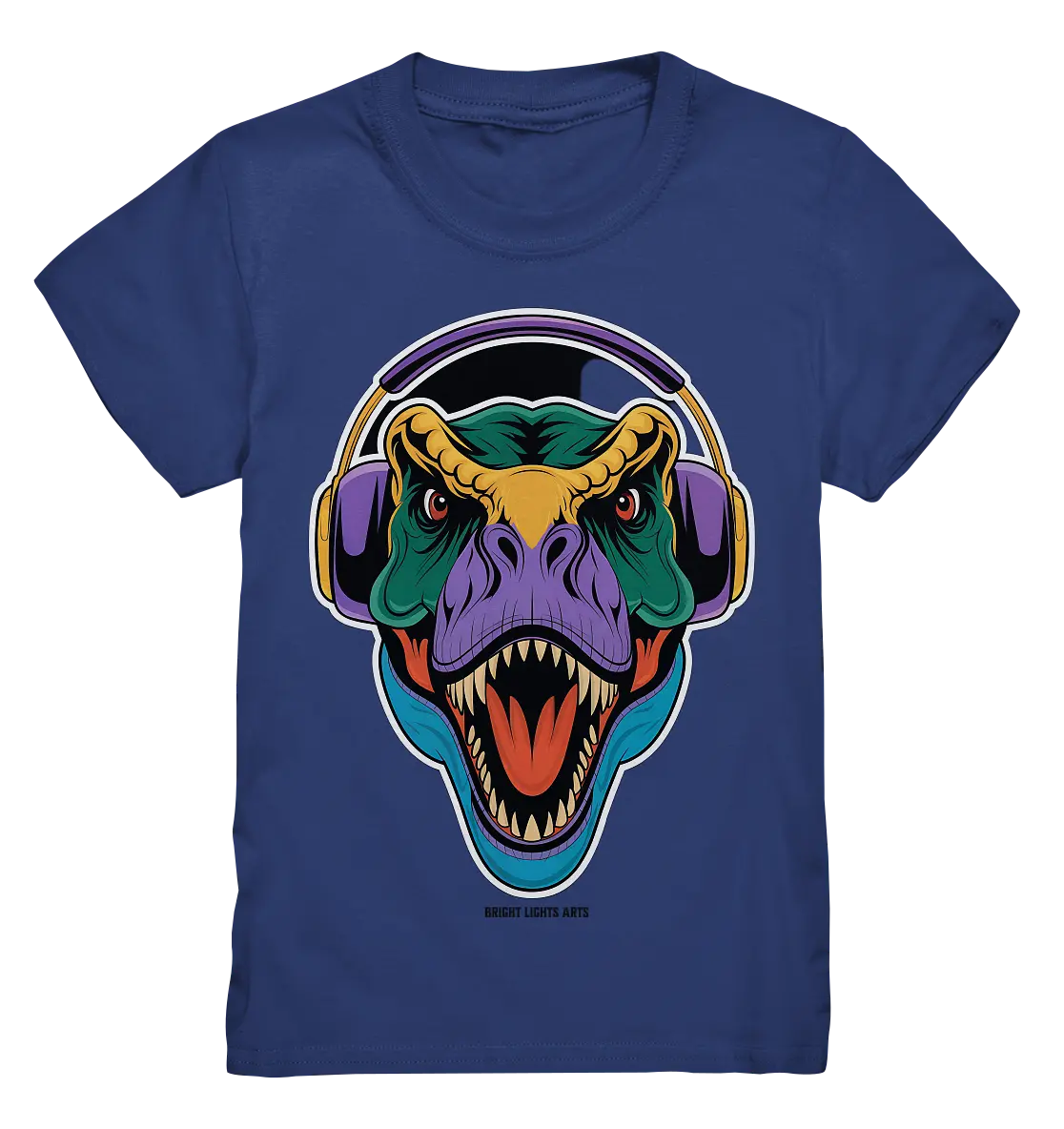 Wütender T-Rex mit Kopfhörern – Dinosaurier Design - Kids Premium Shirt Bright Lights Arts